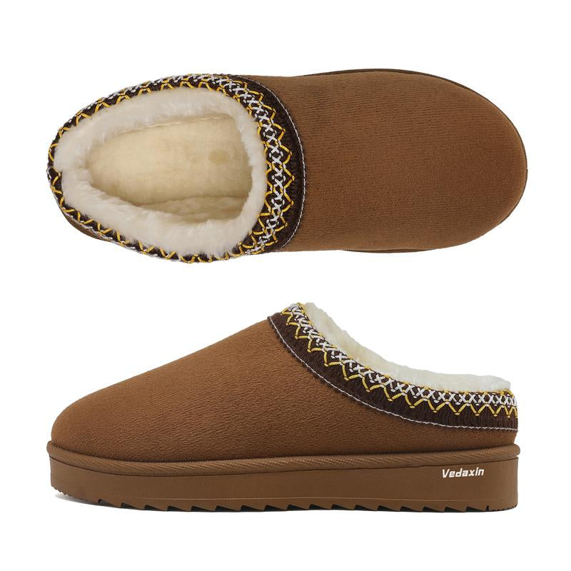Women’s Cozy Platform Slip-On Snow Slippers – Warm Plush Lined Indoor & Outdoor Winter Clogs