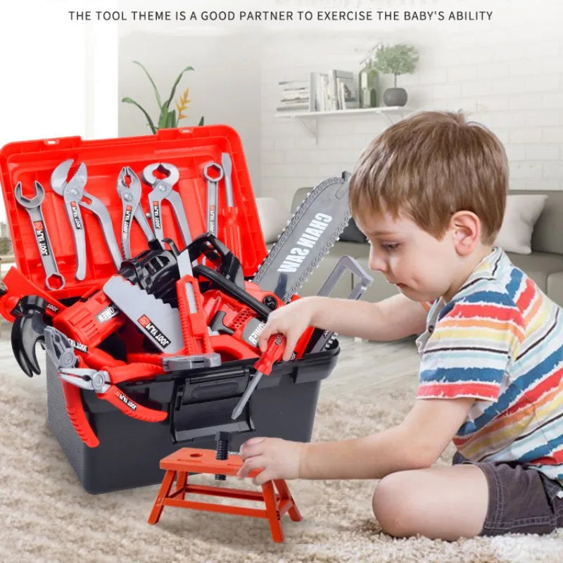 Kids Toolbox Engineer Playset – Electric Drill & Screwdriver Repair Tools Kit, Pretend Construction Toy for Boys & Girls, Educational STEM Gift