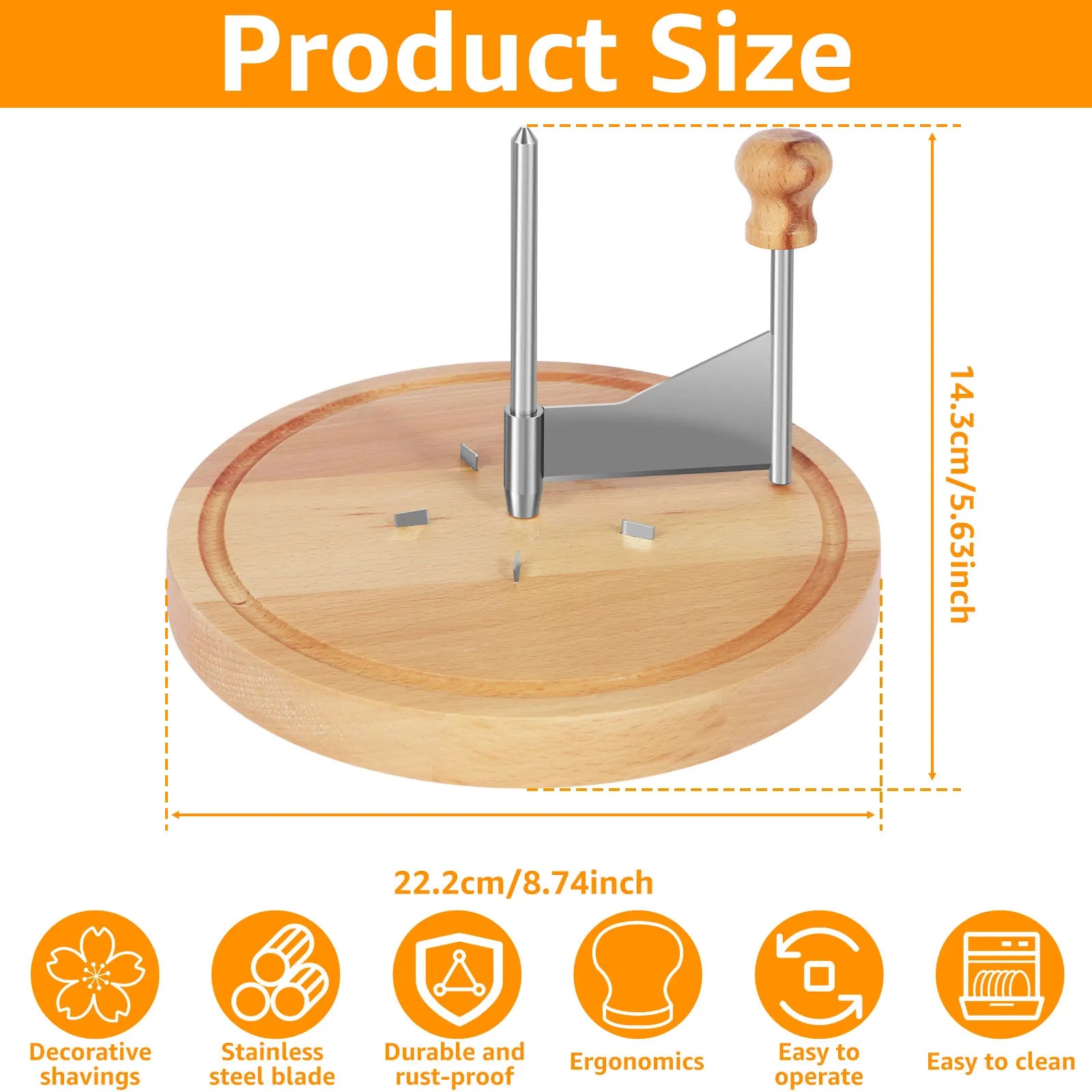Stainless Steel Cheese Curler & Shaver – Handheld Grater for Butter, Chocolate, Cheese