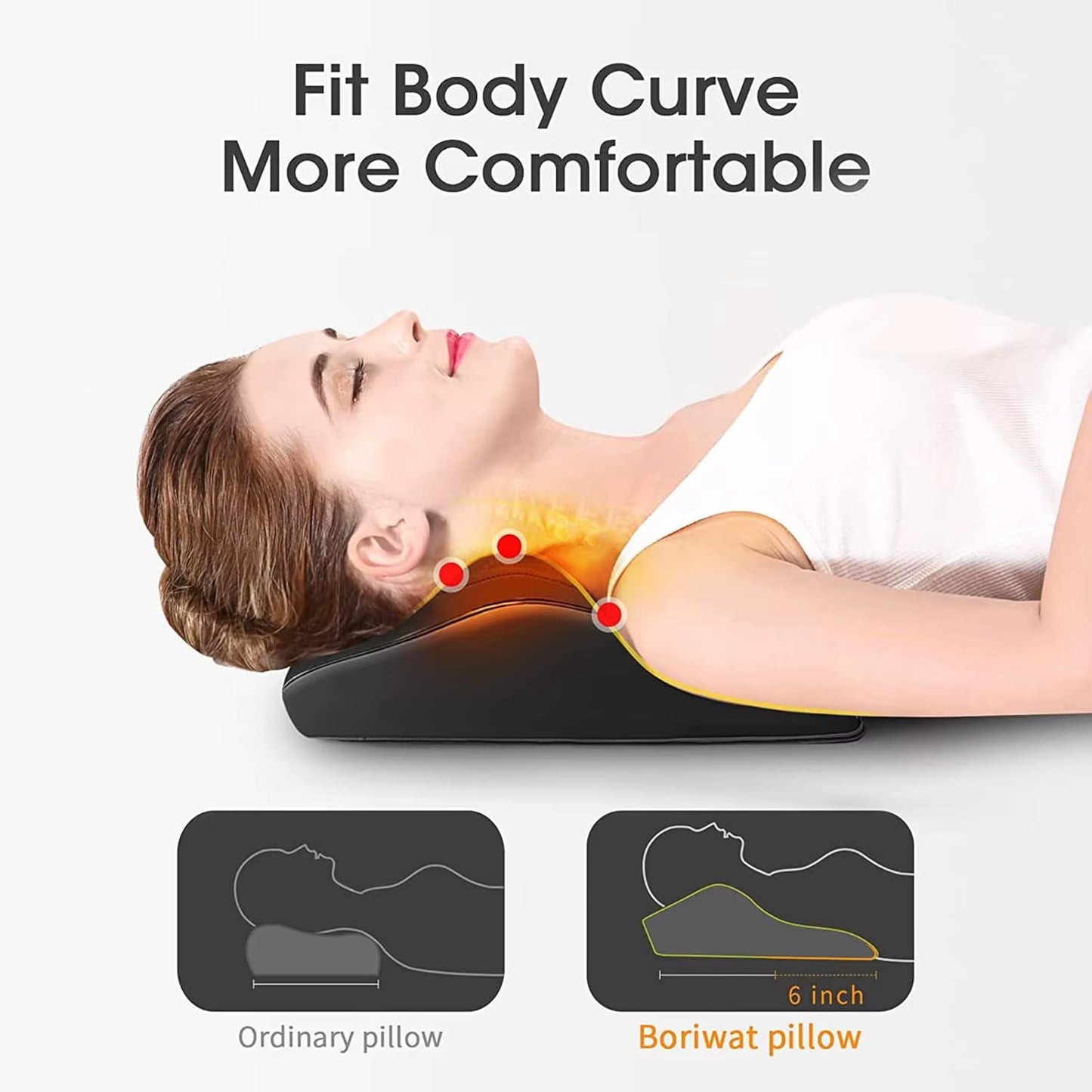Back Massager with 3D Kneading Back & Neck Massager with Heat – Shiatsu Massage Pillow for Back, Neck, Shoulder, Leg Pain Relief | 2 Heating Zones, Remote Control – Perfect Gift for Women & Men