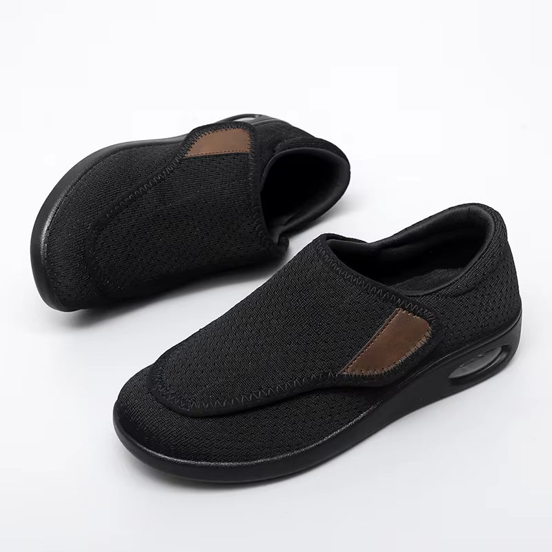 Orthopedic Walking Shoes for Women & Men – Wide Fit Diabetic Shoes with Adjustable Strap, Soft Cushion, Swollen Feet & Bunion Relief