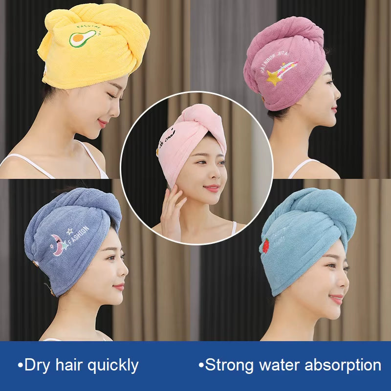 Quick-Dry Hair Towel Wrap – Super Absorbent Soft Microfiber Head Towel for Women & Girls | Cute Fast-Drying Hair Turban Bonnet