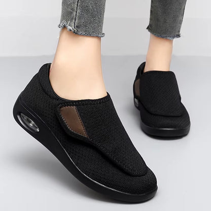 Orthopedic Walking Shoes for Women & Men – Wide Fit Diabetic Shoes with Adjustable Strap, Soft Cushion, Swollen Feet & Bunion Relief