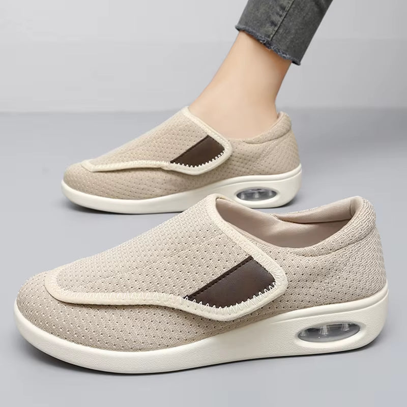 Orthopedic Walking Shoes for Women & Men – Wide Fit Diabetic Shoes with Adjustable Strap, Soft Cushion, Swollen Feet & Bunion Relief