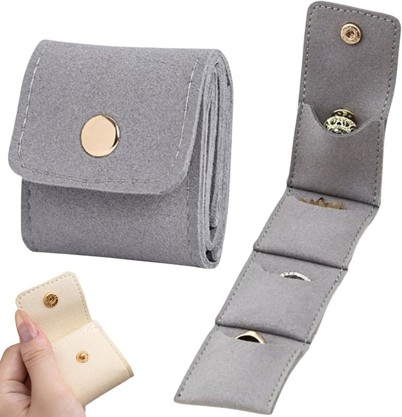 Mini Travel Jewelry Organizer Set (3Pcs) – Velvet Lined, Foldable Storage Boxes with Snap Closure