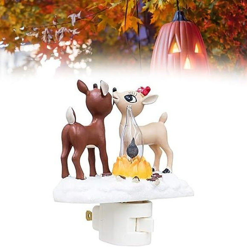 Christmas Reindeer Night Light Plug-In – LED Holiday Lamp for Bedroom & Living Room
