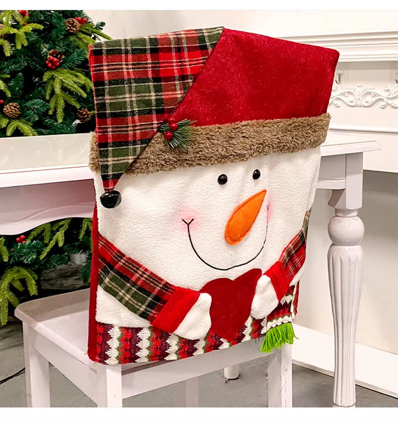 Christmas Dining Chair Back Covers - Set of 1/2/4/6/8 Pcs | Festive Slipcovers for Kitchen Chairs | Holiday Decoration for Home Parties