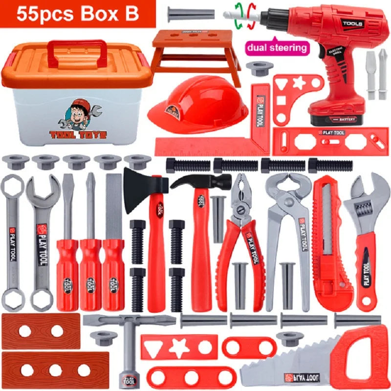 Kids Toolbox Engineer Playset – Electric Drill & Screwdriver Repair Tools Kit, Pretend Construction Toy for Boys & Girls, Educational STEM Gift