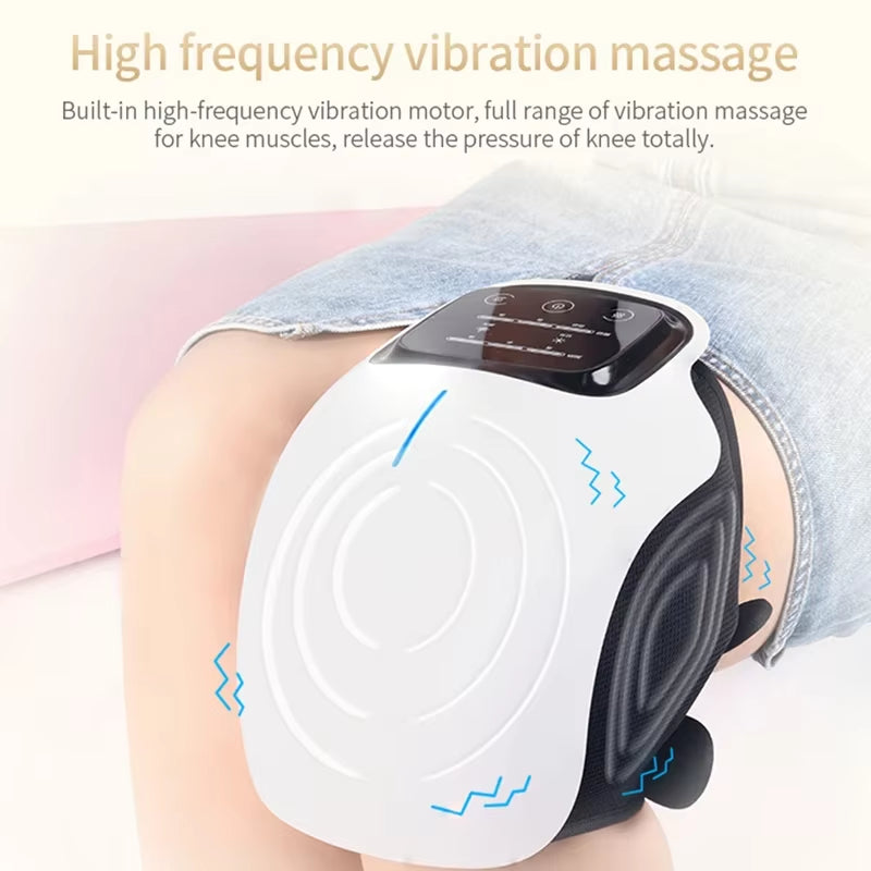 Cordless Heated Knee Massager with LED Screen – Infrared Heat & Vibration Therapy for Knee Pain Relief, Swelling, Arthritis & Stiff Ligaments