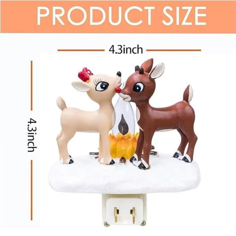 Christmas Reindeer Night Light Plug-In – LED Holiday Lamp for Bedroom & Living Room