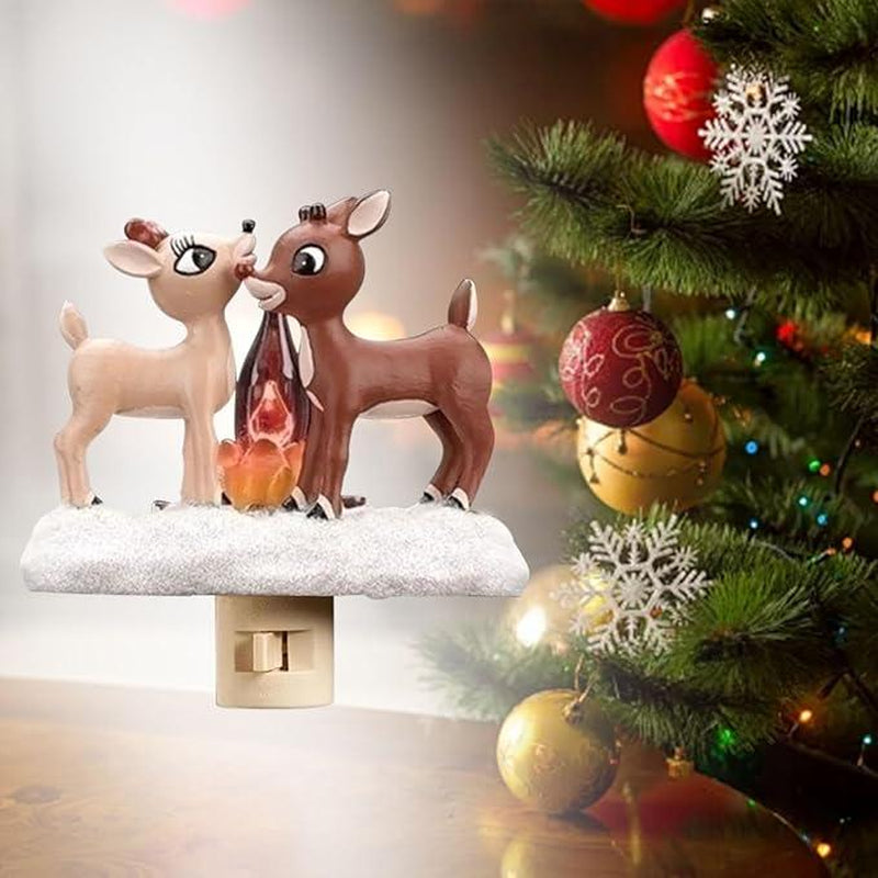 Christmas Reindeer Night Light Plug-In – LED Holiday Lamp for Bedroom & Living Room