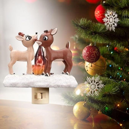 Christmas Reindeer Night Light Plug-In – LED Holiday Lamp for Bedroom & Living Room