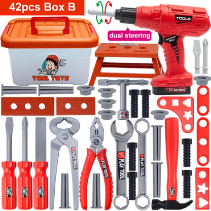 Kids Toolbox Engineer Playset – Electric Drill & Screwdriver Repair Tools Kit, Pretend Construction Toy for Boys & Girls, Educational STEM Gift
