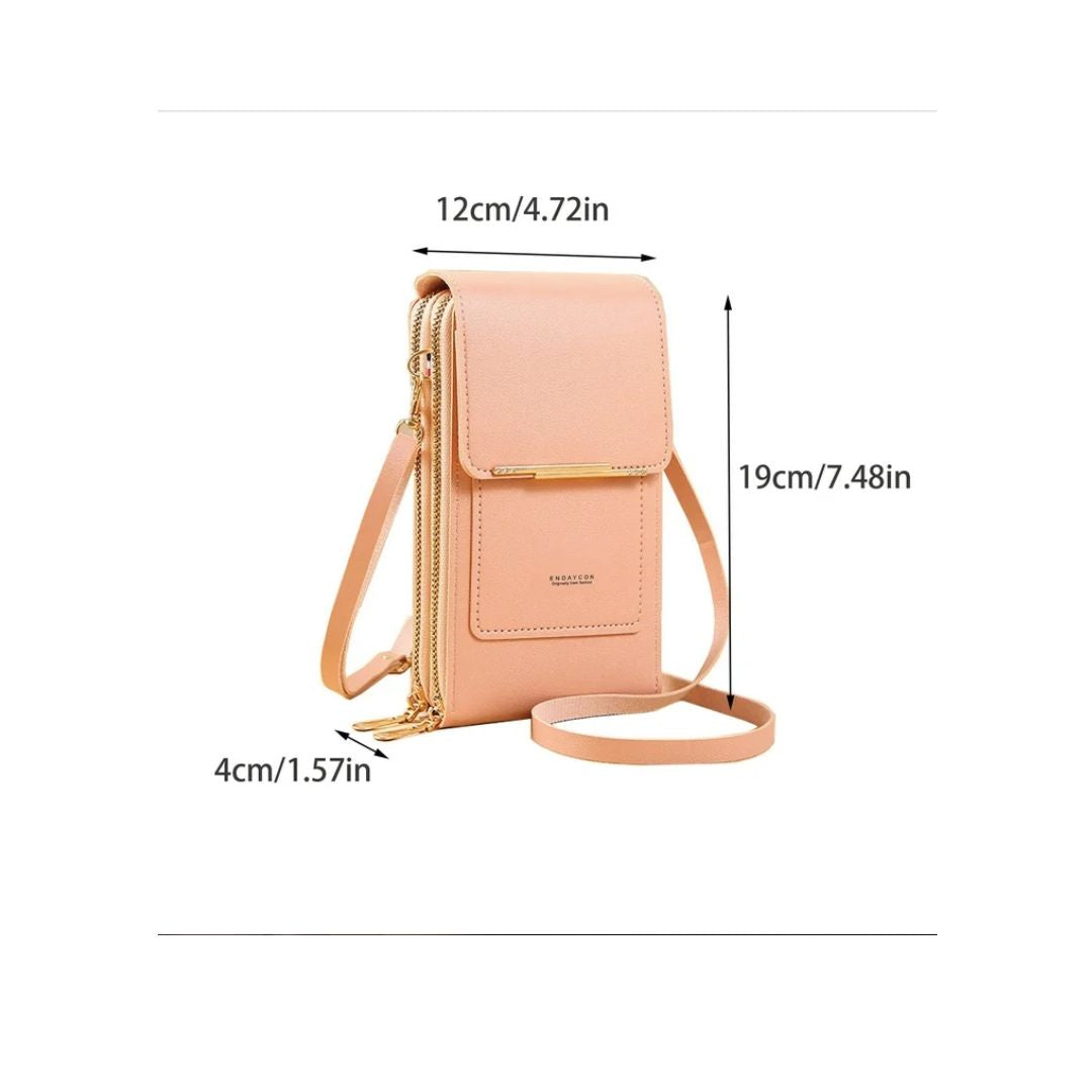 Crazy Bag Fashion Touch Screen Lock Cell Phone Bag Women'S Mobile Phone Card Holder Crossbody Shoulder Bag
