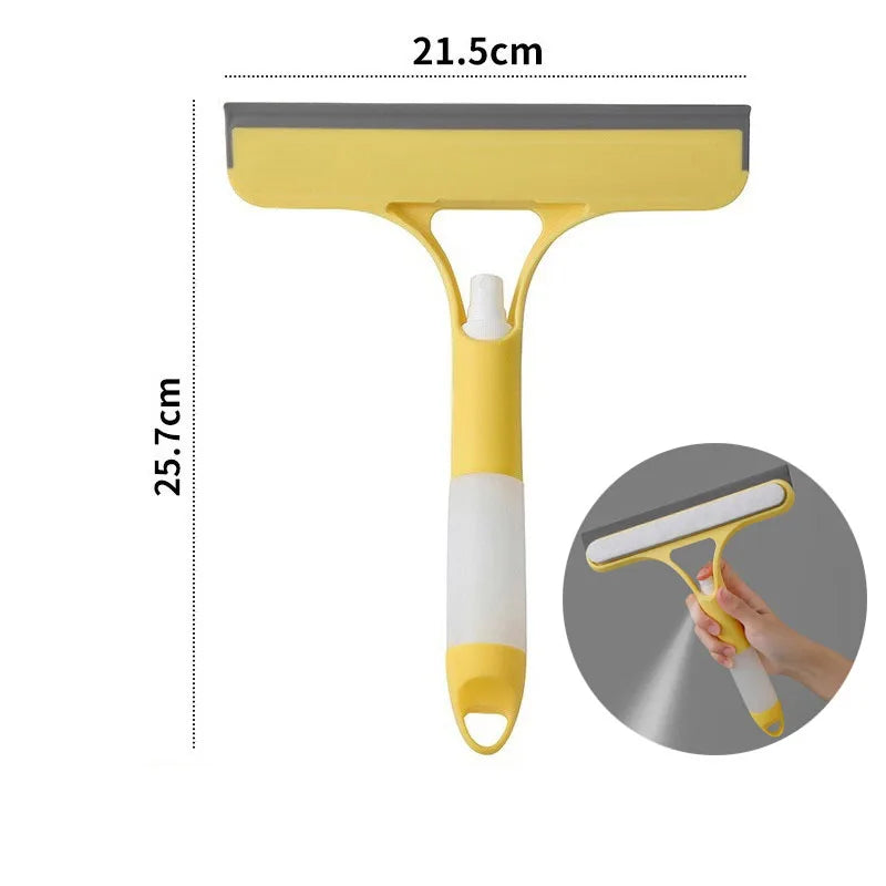 3-in-1 Window Cleaning Squeegee with Spray Bottle & Microfiber Pad – Multi-Function Glass, Mirror & Car Cleaner Tool