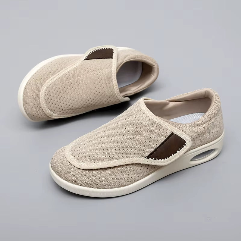 Orthopedic Walking Shoes for Women & Men – Wide Fit Diabetic Shoes with Adjustable Strap, Soft Cushion, Swollen Feet & Bunion Relief