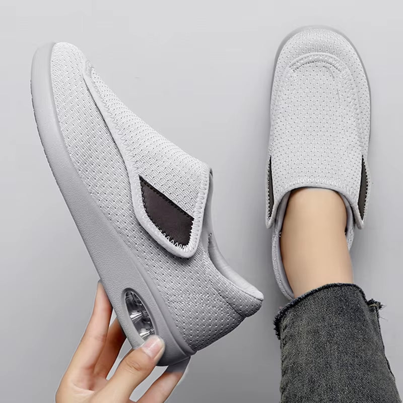 Orthopedic Walking Shoes for Women & Men – Wide Fit Diabetic Shoes with Adjustable Strap, Soft Cushion, Swollen Feet & Bunion Relief