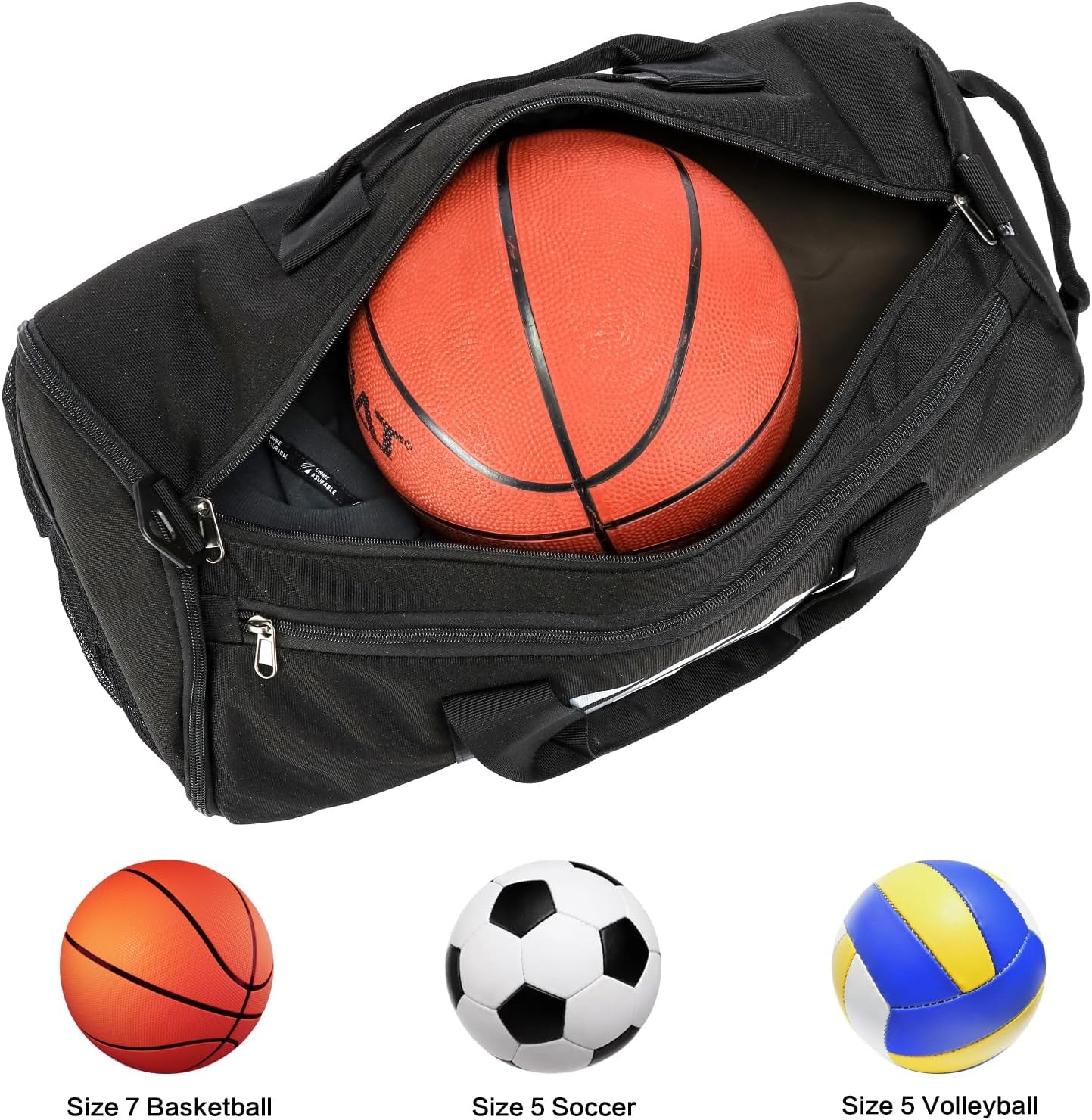 Sports Gym Duffel Bag  40L with Shoe Compartment & Wet Pocket – Basketball Travel Bag for Men & Women, Waterproof Lightweight Fitness Tote
