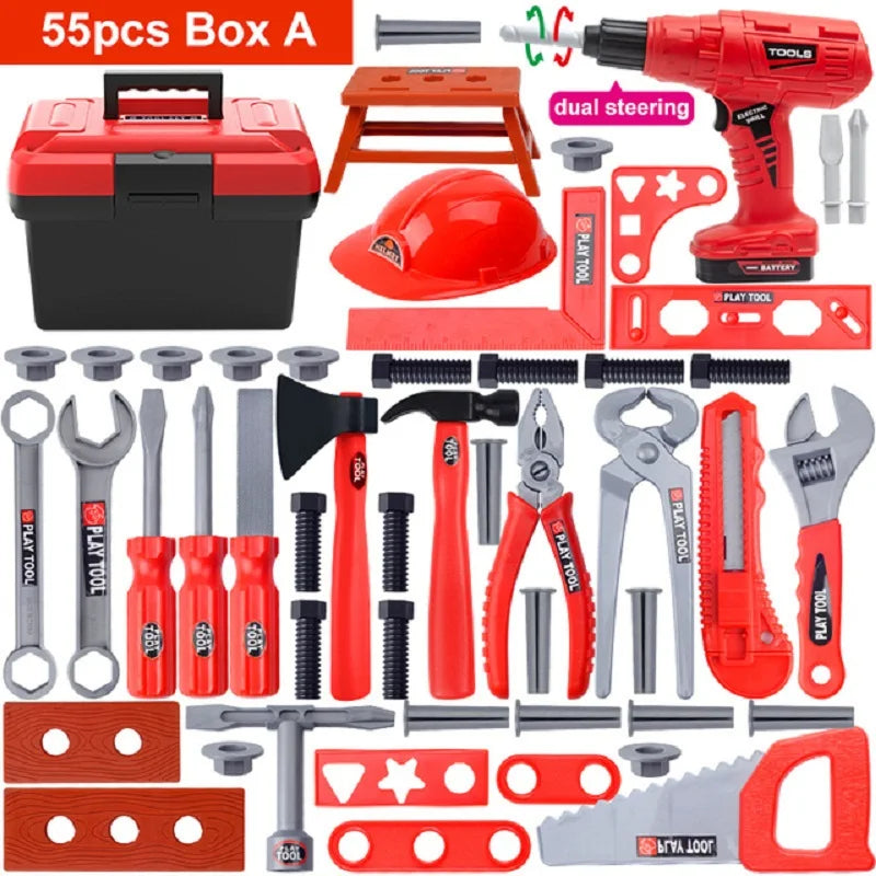 Kids Toolbox Engineer Playset – Electric Drill & Screwdriver Repair Tools Kit, Pretend Construction Toy for Boys & Girls, Educational STEM Gift
