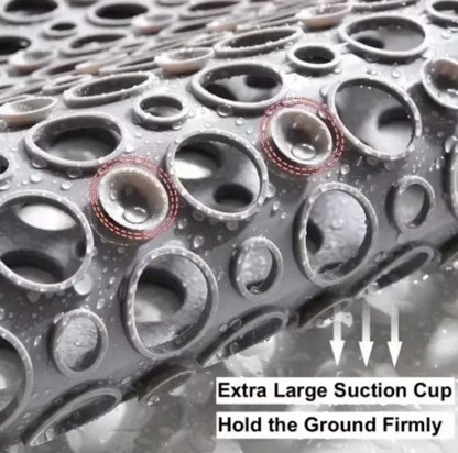 Square Non-Slip Bathroom Mat with Suction Cups – Quick Drain Shower Mat, Anti-Fall Massage Floor Pad, Fast Drying Design