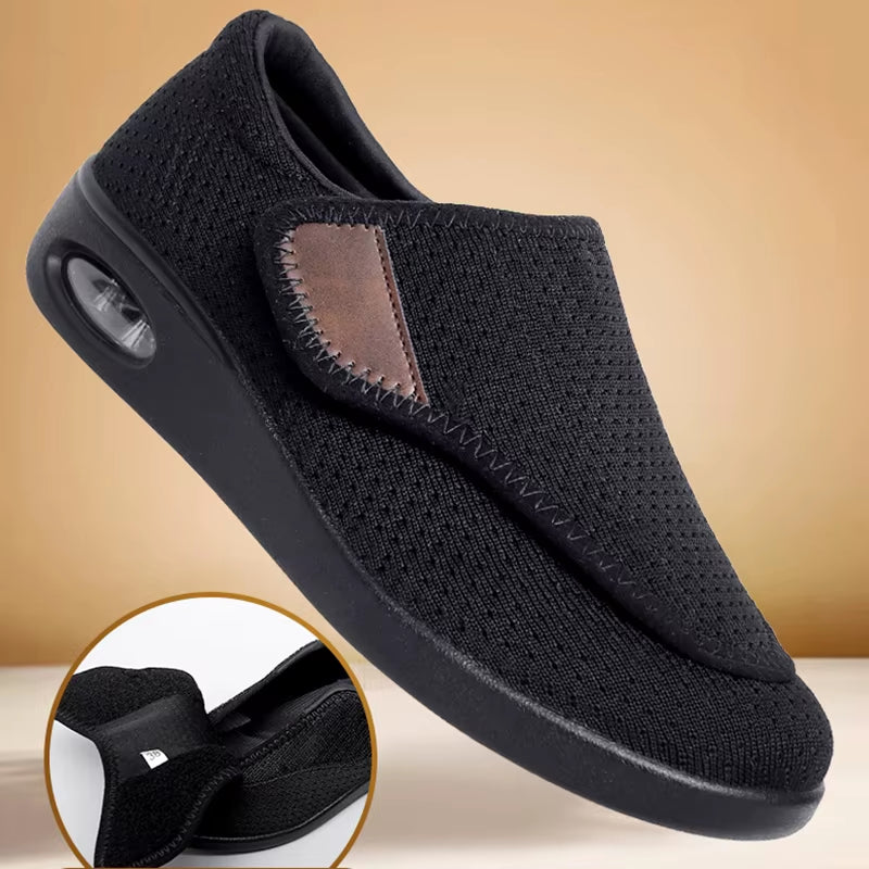 Orthopedic Walking Shoes for Women & Men – Wide Fit Diabetic Shoes with Adjustable Strap, Soft Cushion, Swollen Feet & Bunion Relief