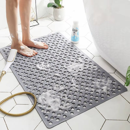 Square Non-Slip Bathroom Mat with Suction Cups – Quick Drain Shower Mat, Anti-Fall Massage Floor Pad, Fast Drying Design