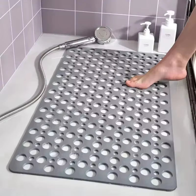 Square Non-Slip Bathroom Mat with Suction Cups – Quick Drain Shower Mat, Anti-Fall Massage Floor Pad, Fast Drying Design