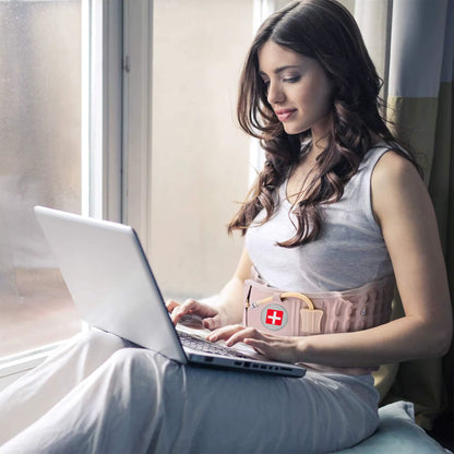 Back Decompression Lumbar Support Belt – Adjustable Air Traction Waist Brace for Spinal Relief & Pain Recovery