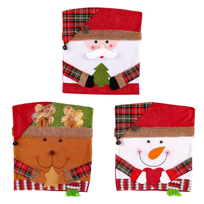 Christmas Dining Chair Back Covers - Set of 1/2/4/6/8 Pcs | Festive Slipcovers for Kitchen Chairs | Holiday Decoration for Home Parties