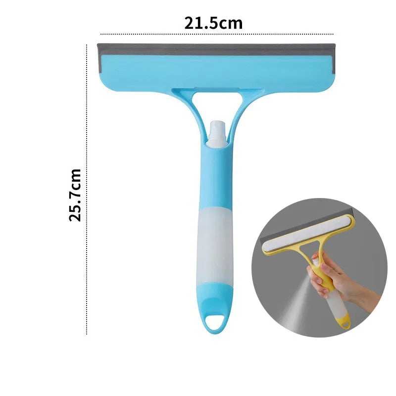 3-in-1 Window Cleaning Squeegee with Spray Bottle & Microfiber Pad – Multi-Function Glass, Mirror & Car Cleaner Tool