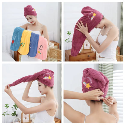 Quick-Dry Hair Towel Wrap – Super Absorbent Soft Microfiber Head Towel for Women & Girls | Cute Fast-Drying Hair Turban Bonnet