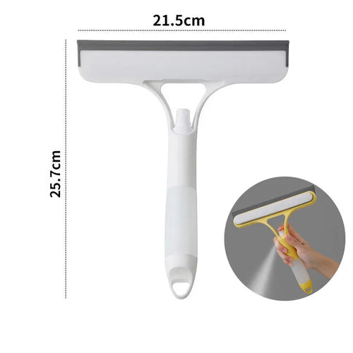 3-in-1 Window Cleaning Squeegee with Spray Bottle & Microfiber Pad – Multi-Function Glass, Mirror & Car Cleaner Tool