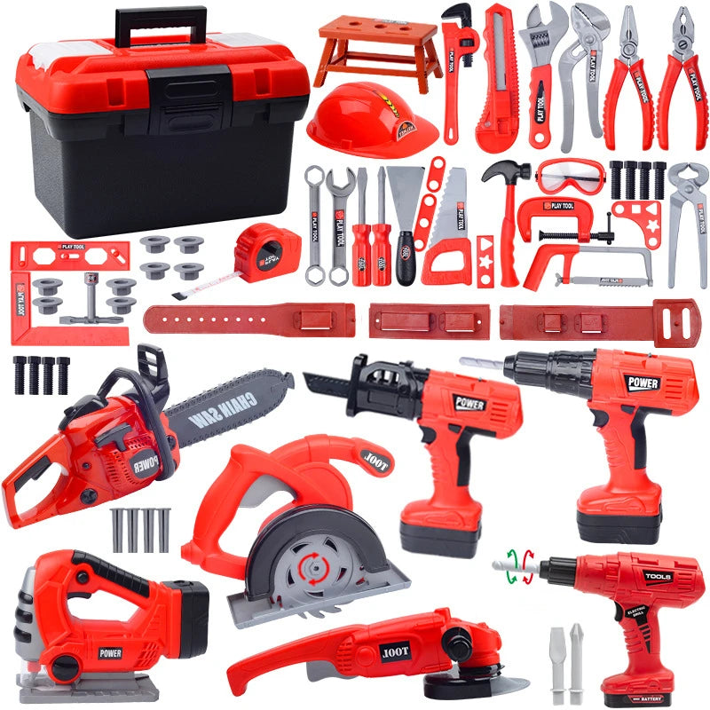Kids Toolbox Engineer Playset – Electric Drill & Screwdriver Repair Tools Kit, Pretend Construction Toy for Boys & Girls, Educational STEM Gift