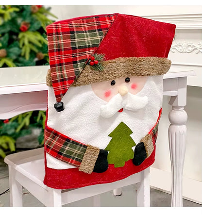 Christmas Dining Chair Back Covers - Set of 1/2/4/6/8 Pcs | Festive Slipcovers for Kitchen Chairs | Holiday Decoration for Home Parties