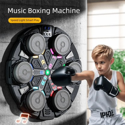 Bluetooth Connection Smart Music Boxing Machine Noise Reduction Wall Mounted Reaction Training Equipment LED Lighted