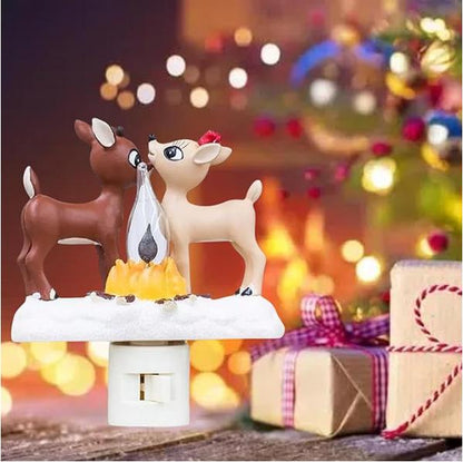 Christmas Reindeer Night Light Plug-In – LED Holiday Lamp for Bedroom & Living Room