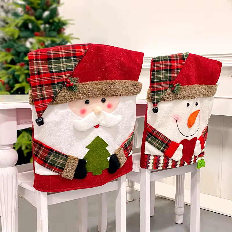 Christmas Dining Chair Back Covers - Set of 1/2/4/6/8 Pcs | Festive Slipcovers for Kitchen Chairs | Holiday Decoration for Home Parties