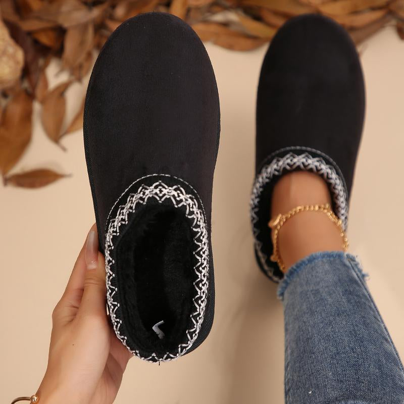 Women’s Cozy Platform Slip-On Snow Slippers – Warm Plush Lined Indoor & Outdoor Winter Clogs