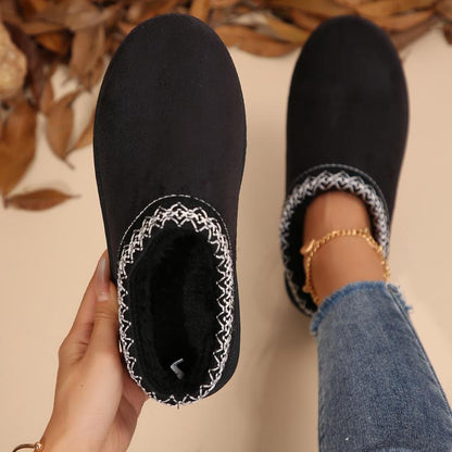 Women’s Cozy Platform Slip-On Snow Slippers – Warm Plush Lined Indoor & Outdoor Winter Clogs