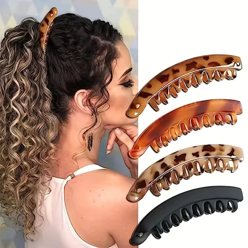 Matte Fish-Shaped Banana Hair Clip - Stylish Ponytail Headband for Women Hair Accessories