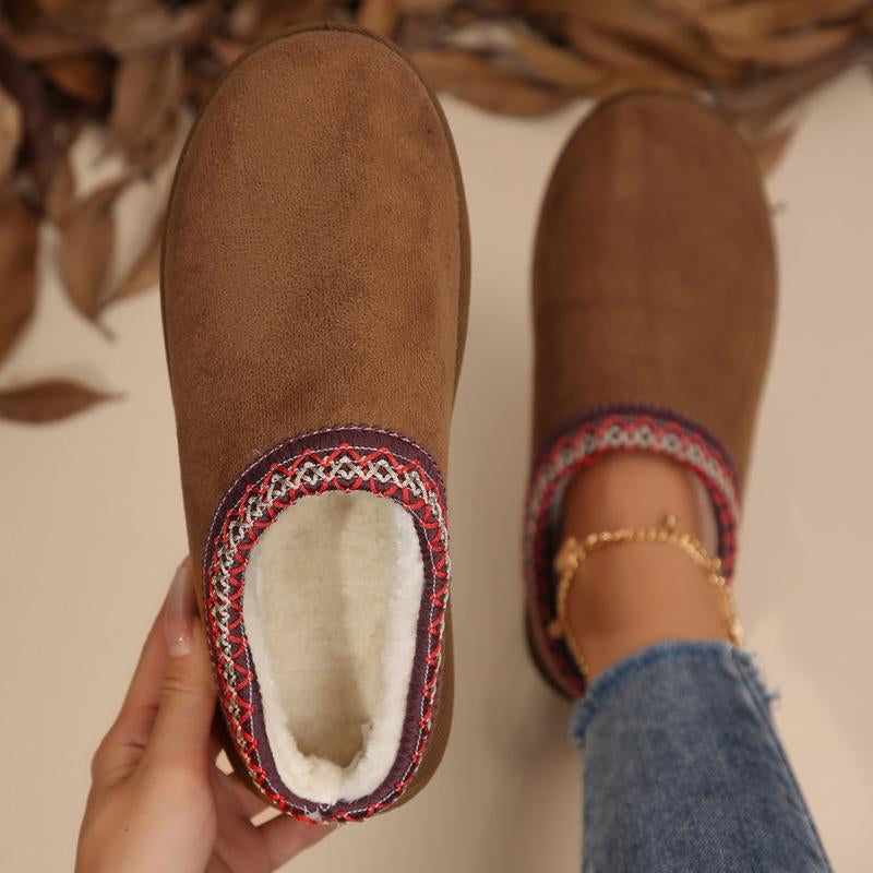 Women’s Cozy Platform Slip-On Snow Slippers – Warm Plush Lined Indoor & Outdoor Winter Clogs