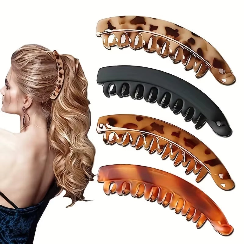 Matte Fish-Shaped Banana Hair Clip - Stylish Ponytail Headband for Women Hair Accessories