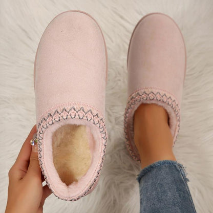 Women’s Cozy Platform Slip-On Snow Slippers – Warm Plush Lined Indoor & Outdoor Winter Clogs