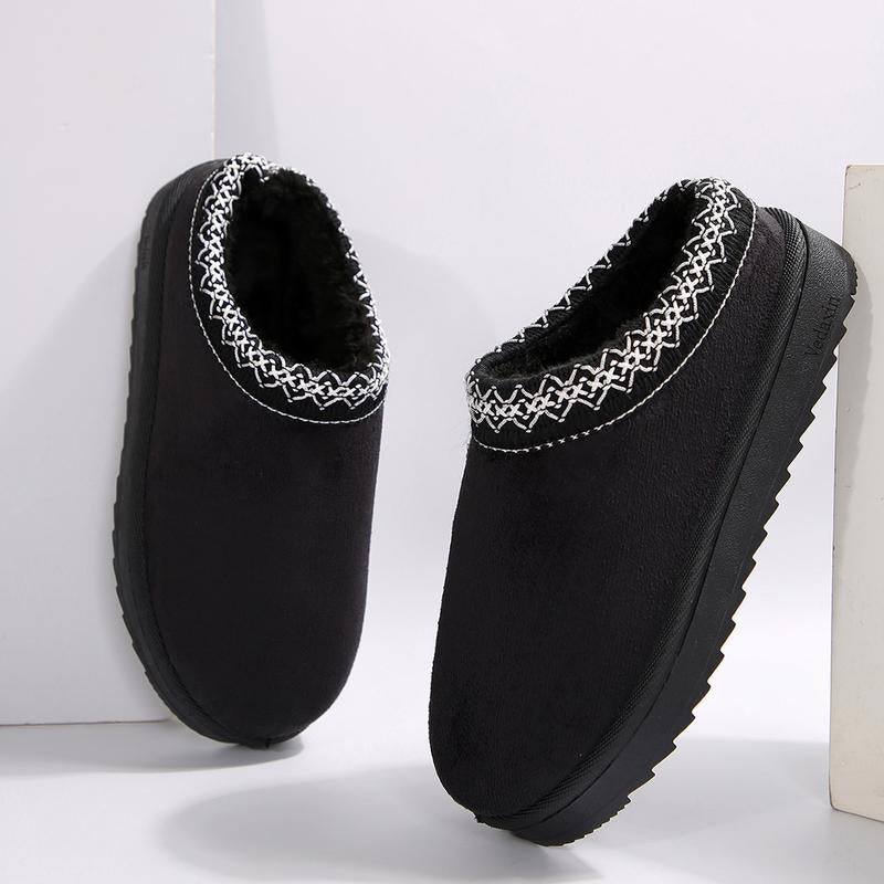 Women’s Cozy Platform Slip-On Snow Slippers – Warm Plush Lined Indoor & Outdoor Winter Clogs