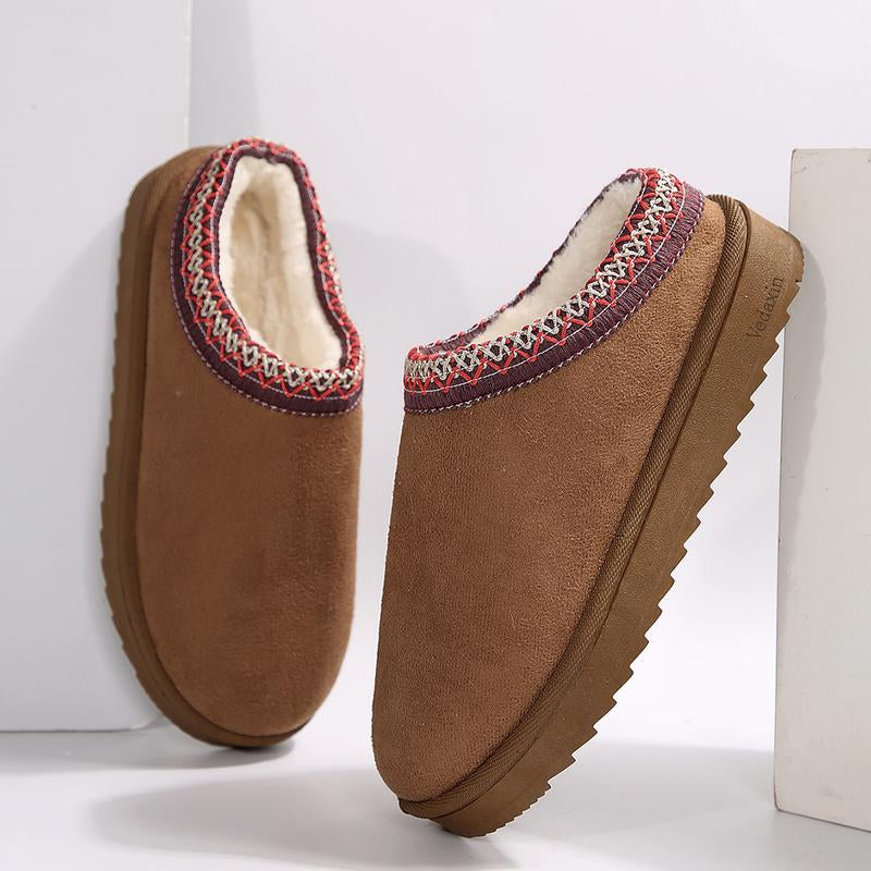 Women’s Cozy Platform Slip-On Snow Slippers – Warm Plush Lined Indoor & Outdoor Winter Clogs