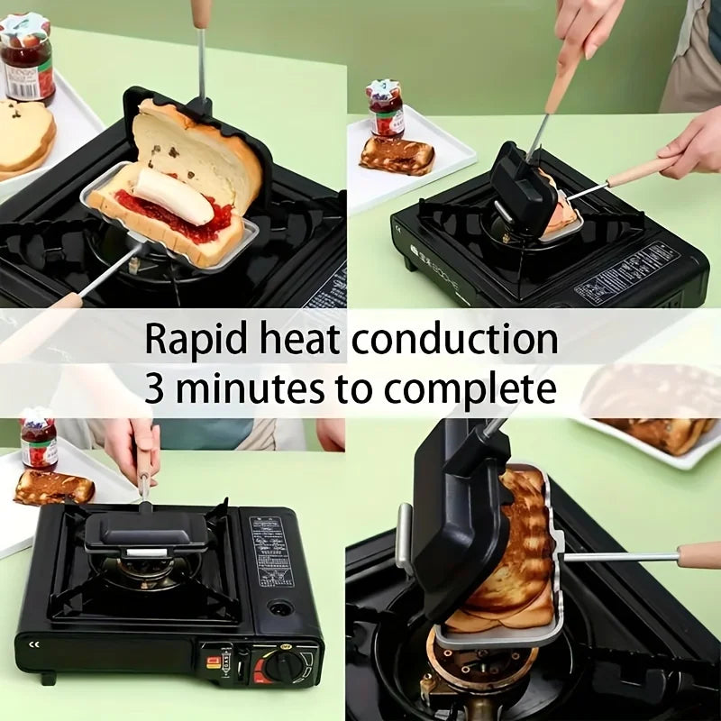 “Double-Sided Sandwich Maker Pan – Non-Stick Aluminum Alloy Toast & Grill Pan for Stovetop Cooking”