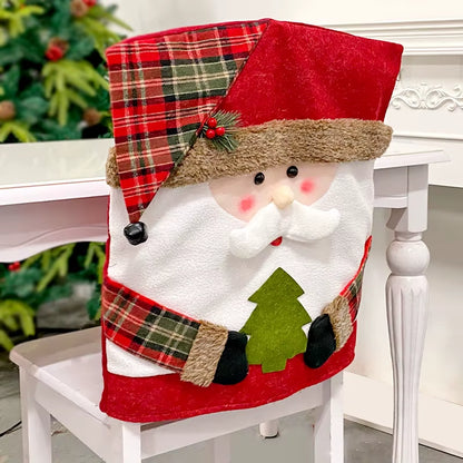 Christmas Dining Chair Back Covers - Set of 1/2/4/6/8 Pcs | Festive Slipcovers for Kitchen Chairs | Holiday Decoration for Home Parties