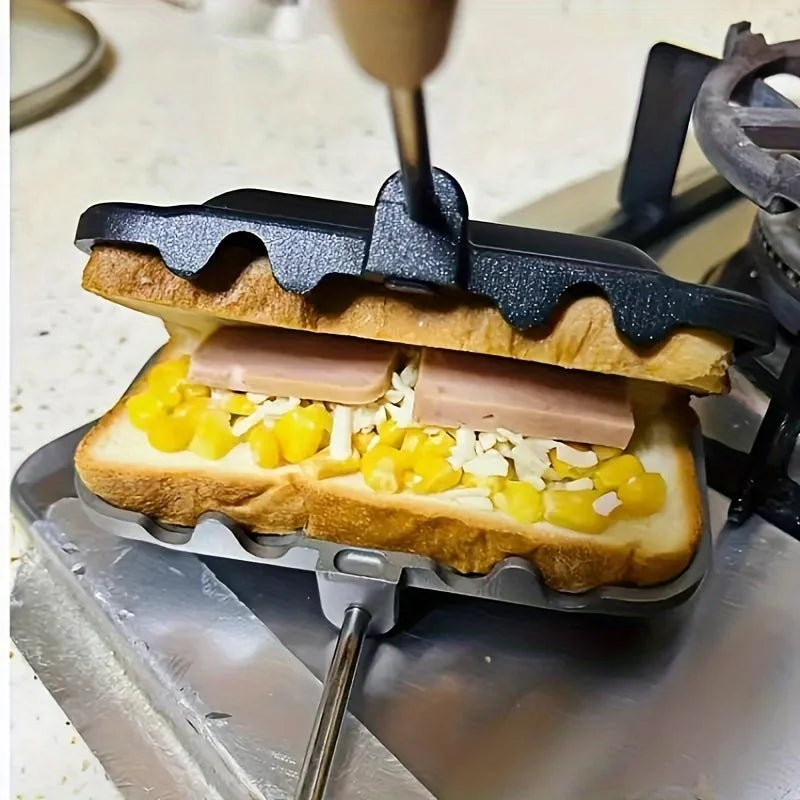 “Double-Sided Sandwich Maker Pan – Non-Stick Aluminum Alloy Toast & Grill Pan for Stovetop Cooking”
