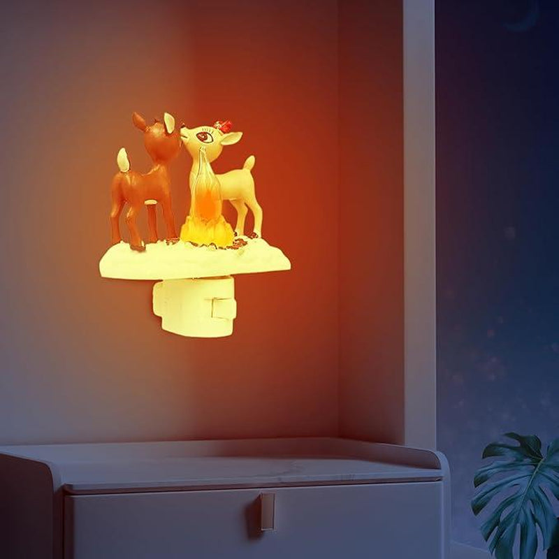 Christmas Reindeer Night Light Plug-In – LED Holiday Lamp for Bedroom & Living Room