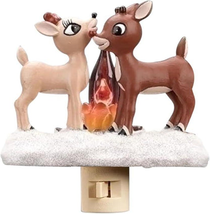 Christmas Reindeer Night Light Plug-In – LED Holiday Lamp for Bedroom & Living Room